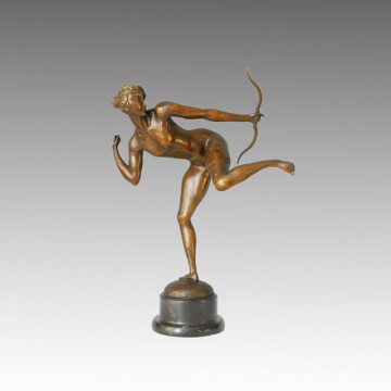 Sports Statue Female Archer Bronze Sculpture, Milo TPE-123
